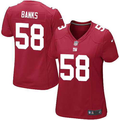 Women's Elite Carl Banks Nike Jersey Red Alternate - #58 NFL New York Giants